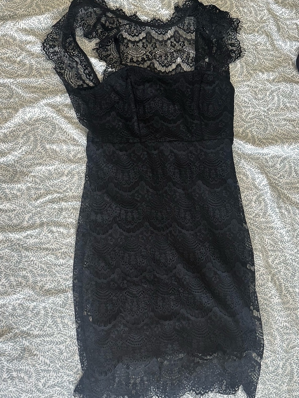 Bardot Black Lace Backless Sheath Dress
